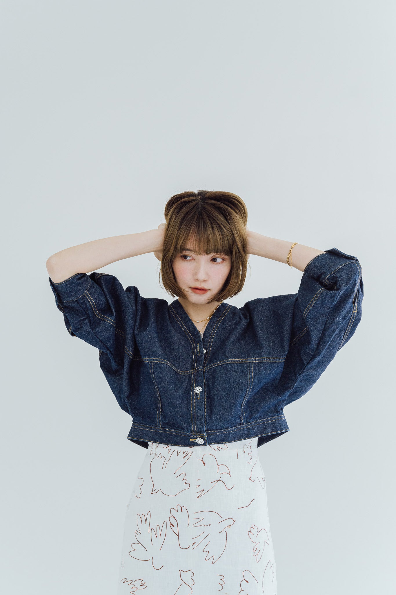 makiyo×about her. Le bonheur blue デニムジャケット ブルー – about